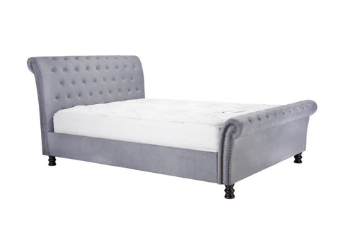 Opulence Fabric Bed Grey Velvet
